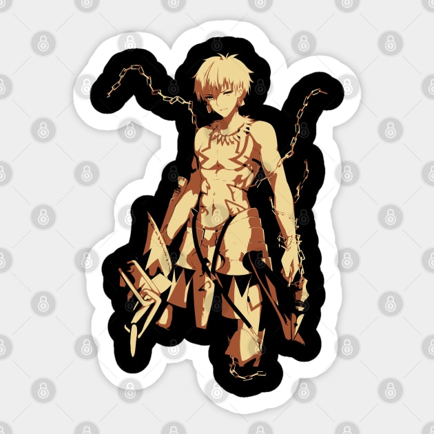 Gold Gilgamesh Sticker by IamValkyrie